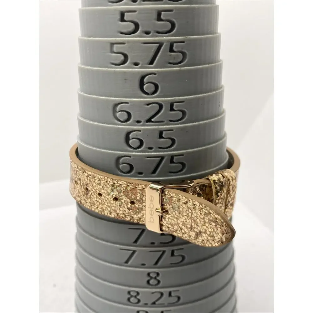 Freestyle Shark Rosegold Rhinestone Gold Leather Band Surfing Watch New Battery